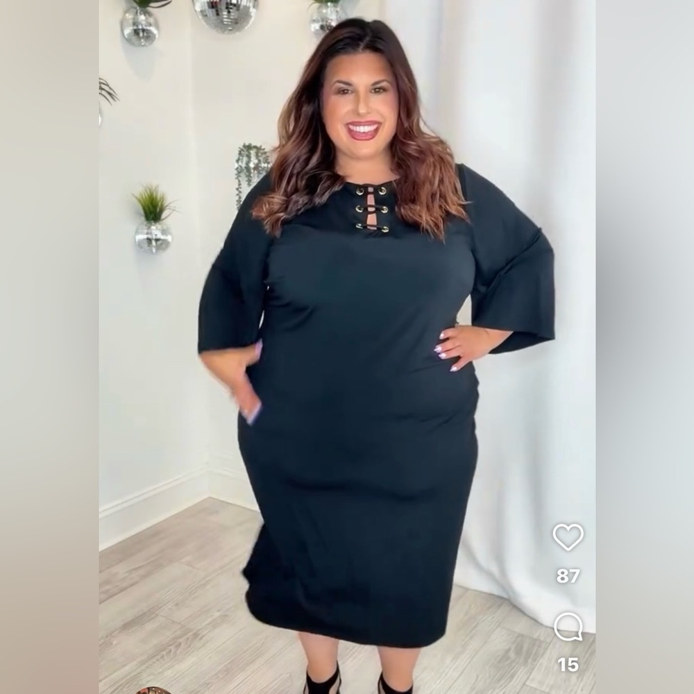 Plus Midi Shift Dress